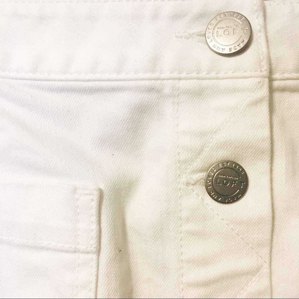 ✨ LOFT | White Denim Jean Skirt - Picture 6 of 8